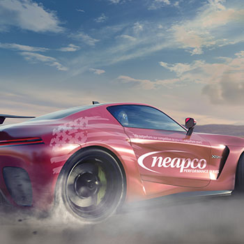 Performance vehicle with Neapco logo